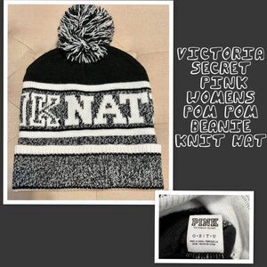 Victoria Secret PINK Womens Pom Pom Beanie Knit Hat